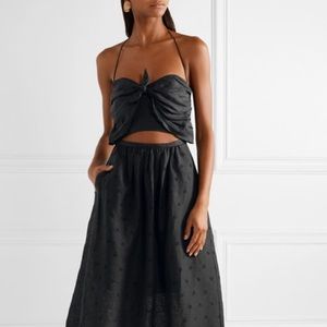 Zimmermann iris cutout linen dress in black